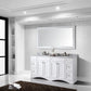 Virtu USA Talisa 72 Double Bathroom Vanity Set in White w/ Italian Carrara White Marble Counter-Top | Round Basin