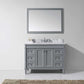 Virtu USA Tiffany 48" Single Bathroom Vanity Set in Grey w/ Italian Carrara White Marble Counter-Top