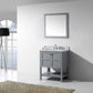 Virtu USA Winterfell 30 Single Bathroom Vanity Set in Grey w/ Italian Carrara White Marble Counter-Top | Round Basin