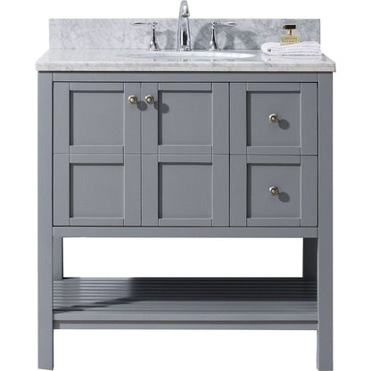 irtu USA Winterfell 36" Single Bathroom Vanity Set in Grey