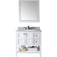 Virtu USA Winterfell 36" Single Bathroom Vanity Set in White w/ Italian Carrara White Marble Counter-Top | Round Basin