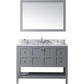 Virtu USA Winterfell 48" Single Bathroom Vanity Set in Grey w/ Italian Carrara White Marble Counter-Top | Square Basin