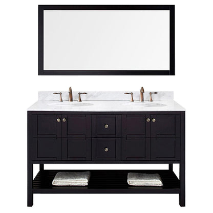 Virtu USA Winterfell 60" Double Bathroom Vanity Set in Espresso