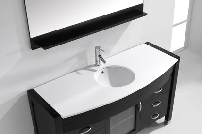 Virtu USA Ava 55 Single Bathroom Vanity Set in Espresso w/ White Stone Counter-Top