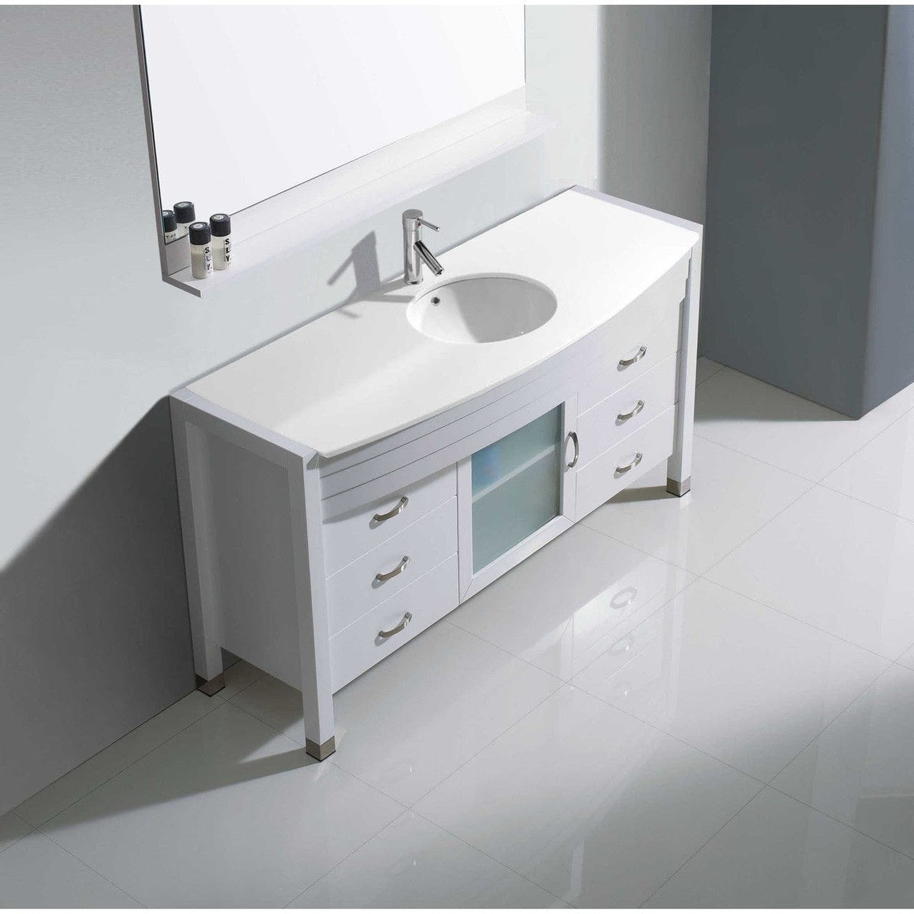 Virtu USA Ava 55 Single Bathroom Vanity Set in White