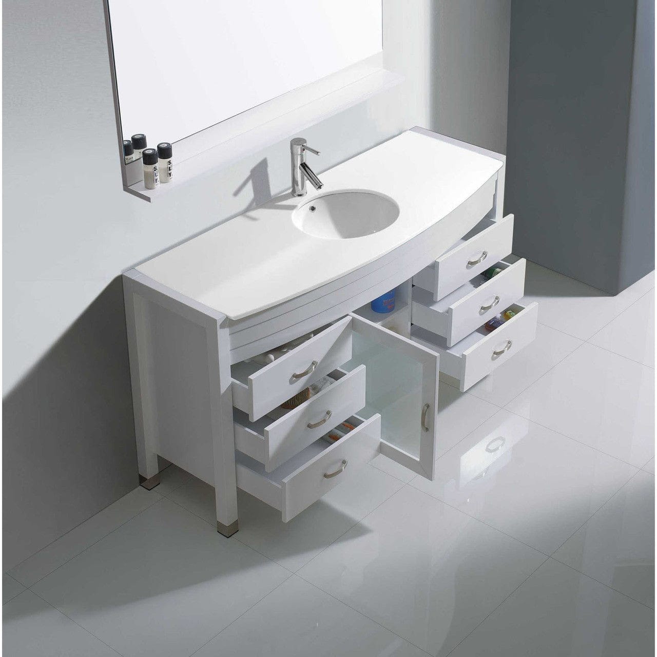 Virtu USA Ava 55 Single Bathroom Vanity Set in White