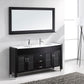 Virtu USA Ava 63 Double Bathroom Vanity Set in Espresso w/ White Artificial Stone Counter-Top