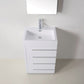 Virtu USA Bailey 24 Single Bathroom Vanity Set in Gloss White w/ Polymarble Counter-Top