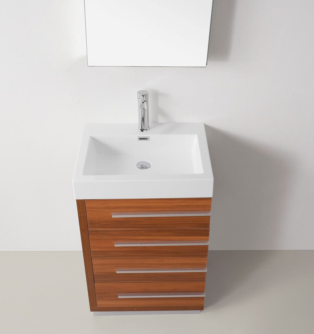 Virtu USA Bailey 24 Single Bathroom Vanity Set in Plum w/ Polymarble Counter-Top