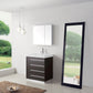 Virtu USA Bailey 30 Single Bathroom Vanity Set in Wenge w/ Polymarble Counter-Top