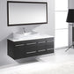 Virtu USA Ceanna 55 Single Bathroom Vanity Set in Espresso w/ White Artificial Stone Counter-Top side view