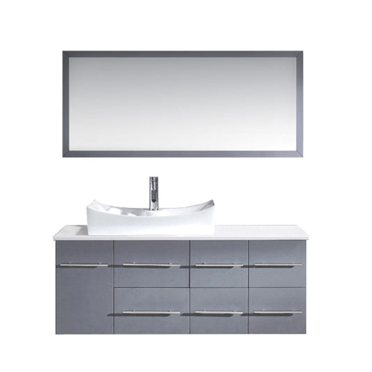 Virtu USA Ceanna 55 Single Bathroom Vanity Set in Grey white background