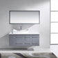 Virtu USA Ceanna 55 Single Bathroom Vanity Set in Grey front view