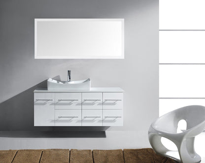 Virtu USA Ceanna 55 Single Bathroom Vanity Set in White front view