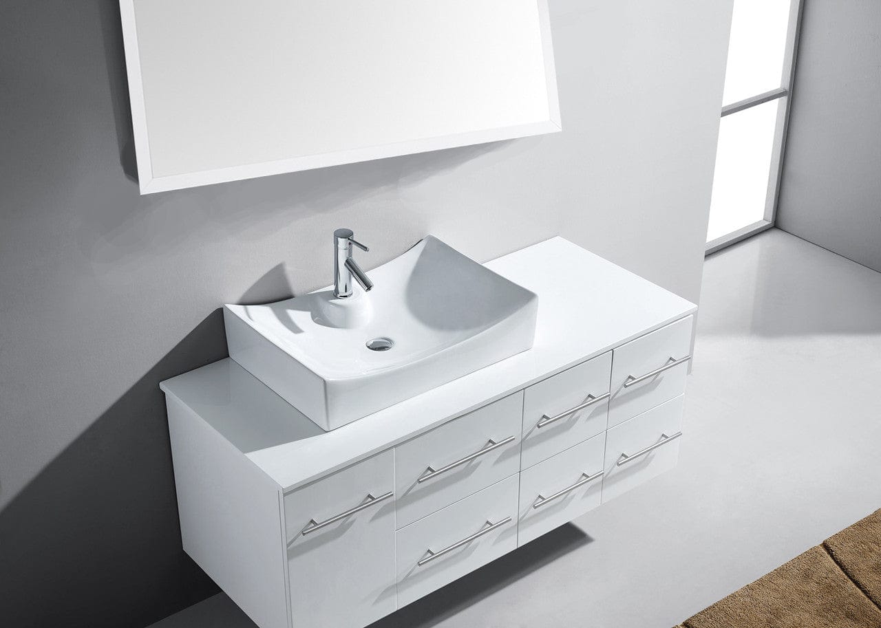 Virtu USA Ceanna 55 Single Bathroom Vanity Set in White top view