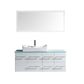  Virtu USA Ceanna 55 Single Bathroom Vanity Set in White w/ Tempered Glass Counter-Top | Square Basin white background