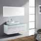  Virtu USA Ceanna 55 Single Bathroom Vanity Set in White w/ Tempered Glass Counter-Top | Square Basin side view
