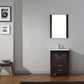 Virtu USA Dior 24" Single Bathroom Vanity Cabinet Set in Espresso w/ Ceramic Counter-Top