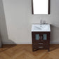 Virtu USA Dior 24 Single Bathroom Vanity Set in Espresso w/ Ceramic Counter-Top | Integrated Sink