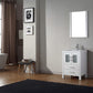 Virtu USA Dior 24 Single Bathroom Vanity Set in White w/ Ceramic Counter-Top | Integrated Sink