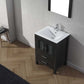 Virtu USA Dior 24 Single Bathroom Vanity Set in Zebra Grey w/ Ceramic Counter-Top | Integrated Sink