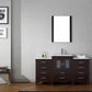 Virtu USA Dior 60" Single Bathroom Vanity Cabinet Set in Espresso w/ Ceramic Counter-Top