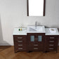 Virtu USA Dior 60 Single Bathroom Vanity Set in Espresso w/ Ceramic Counter-Top | Integrated Sink