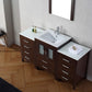 Virtu USA Dior 60 Single Bathroom Vanity Set in Espresso w/ Ceramic Counter-Top | Integrated Sink