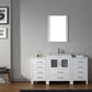 Virtu USA Dior 64" Single Bathroom Vanity Cabinet Set in White w/ Ceramic Counter-Top