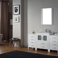 Virtu USA Dior 64 Single Bathroom Vanity Set in White w/ Ceramic Counter-Top | Integrated Sink
