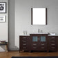 Virtu USA Dior 68" Single Bathroom Vanity Cabinet Set in Espresso w/ Ceramic Counter-Top