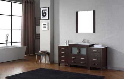 Virtu USA Dior 68 Single Bathroom Vanity Set in Espresso w/ Ceramic Counter-Top | Integrated Sink