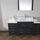 Virtu USA Dior 68 Single Bathroom Vanity Set in Zebra Grey w/ Ceramic Counter-Top | Integrated Sink