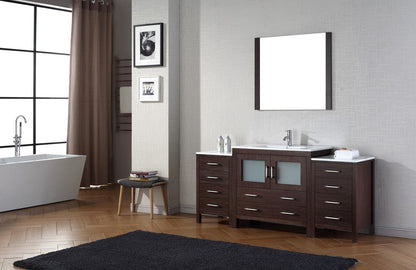 Virtu USA Dior 72 Single Bathroom Vanity Set in Espresso w/ Ceramic Counter-Top | Integrated Sink