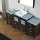 Virtu USA Dior 72 Single Bathroom Vanity Set in Espresso w/ Tempered Glass Counter-Top | Vessel Sink
