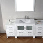 Virtu USA Dior 72 Single Bathroom Vanity Set in White w/ Ceramic Counter-Top | Integrated Sink