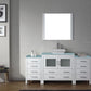 Virtu USA Dior 72 Single Bathroom Vanity Set in White w/ Tempered Glass Counter-Top | Vessel Sink