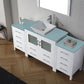 Virtu USA Dior 72 Single Bathroom Vanity Set in White w/ Tempered Glass Counter-Top | Vessel Sink