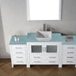 Virtu USA Dior 72 Single Bathroom Vanity Set in White w/ Tempered Glass Counter-Top | Vessel Sink