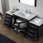 Virtu USA Dior 72 Single Bathroom Vanity Set in Zebra Grey w/ Ceramic Counter-Top | Integrated Sink