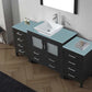 Virtu USA Dior 72 Single Bathroom Vanity Set in Zebra Grey w/ Tempered Glass Counter-Top | Vessel Sink