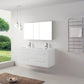 Virtu USA Finley 54 Double Bathroom Vanity Set in Gloss White w/ Polymarble Counter-Top