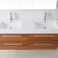 Virtu USA Finley 54 Double Bathroom Vanity Set in Plum w/ Polymarble Counter-Top