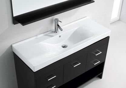 Virtu USA Gloria 48 Single Bathroom Vanity Set in Espresso w/ Ceramic Counter-Top