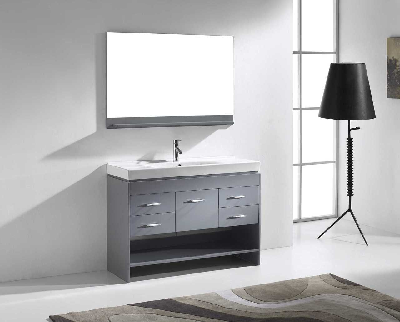 Virtu USA Gloria 48 Single Bathroom Vanity Set in Grey