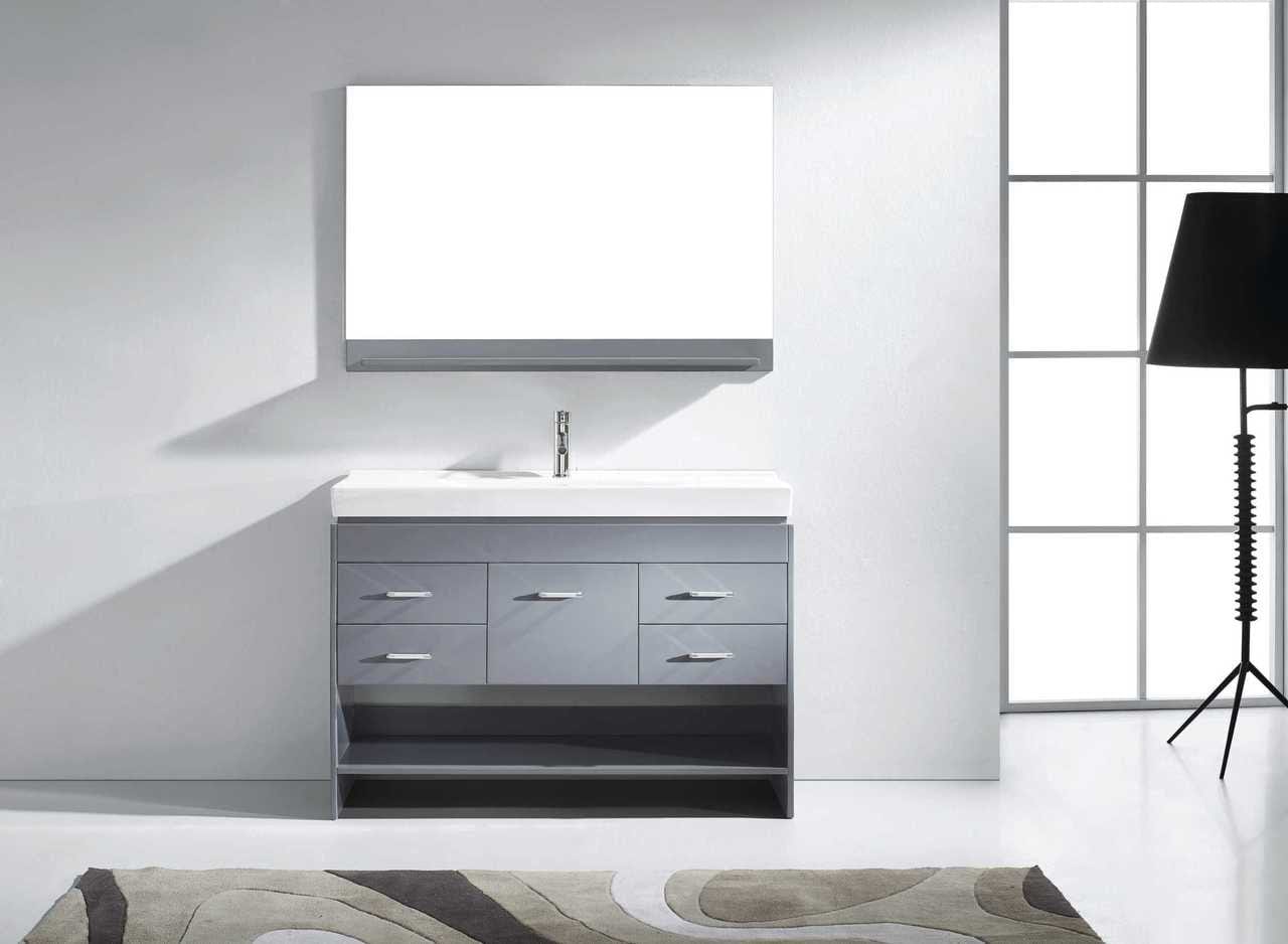 Virtu USA Gloria 48 Single Bathroom Vanity Set in Grey
