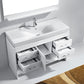 Virtu USA Gloria 48 Single Bathroom Vanity Set in White w/ Ceramic Counter-Top