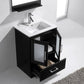 Virtu USA Zola 24 Single Bathroom Vanity Set in Espresso w/ Ceramic Counter-Top