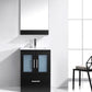 Virtu USA Zola 24" Single Bathroom Vanity Cabinet Set in Espresso w/ Ceramic Counter-Top