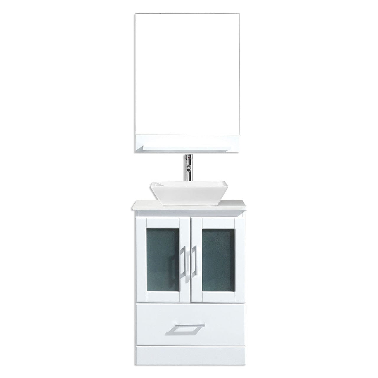 Virtu USA Zola 24" Single Bathroom Vanity Set in White | MS-6724-S-WH